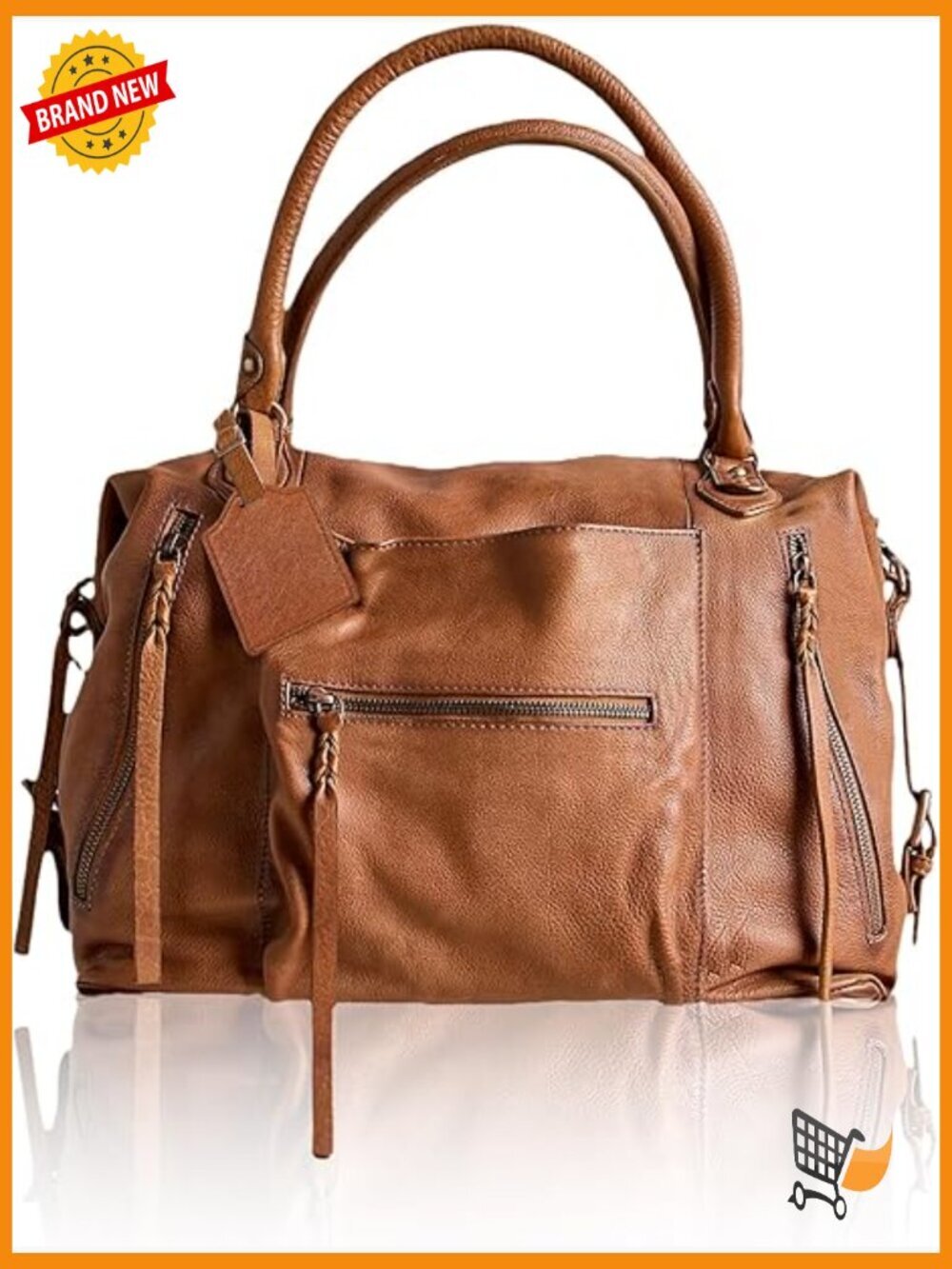 Large Vegan Leather Hobo Tote Bag with Zipper and Adjustable Strap
